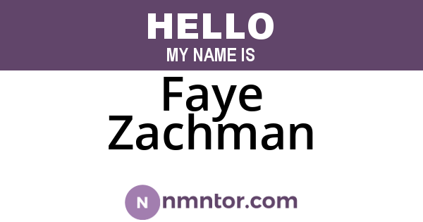 Faye Zachman
