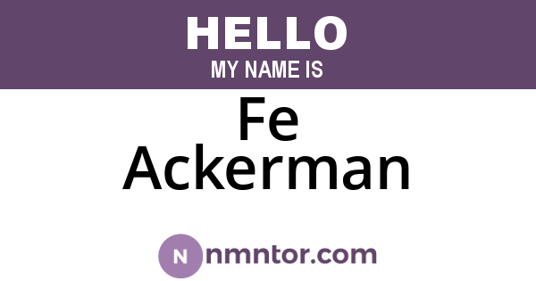 Fe Ackerman