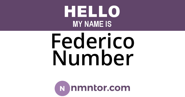 Federico Number