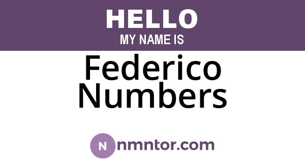 Federico Numbers
