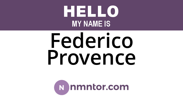 Federico Provence