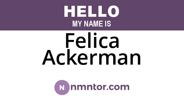 Felica Ackerman