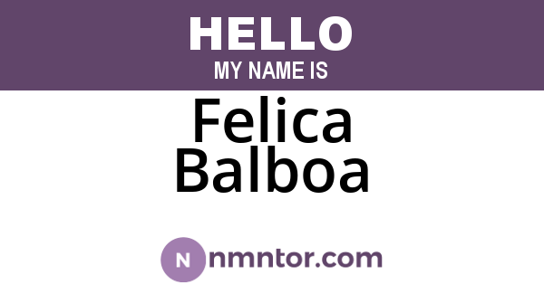 Felica Balboa