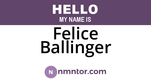 Felice Ballinger