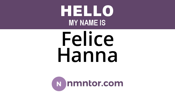Felice Hanna