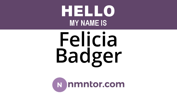 Felicia Badger