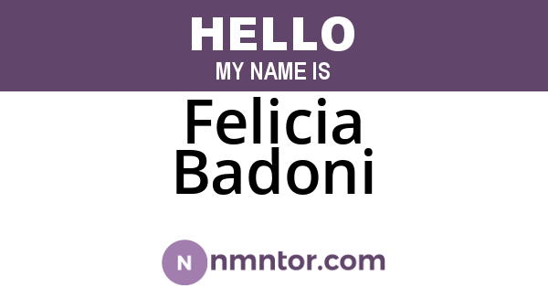 Felicia Badoni
