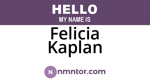 Felicia Kaplan