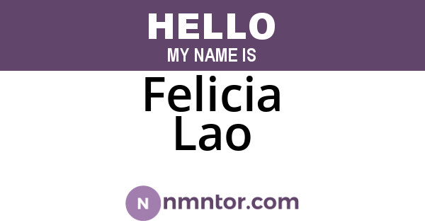 Felicia Lao