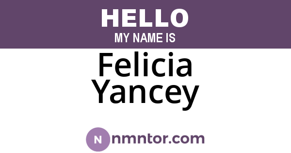 Felicia Yancey