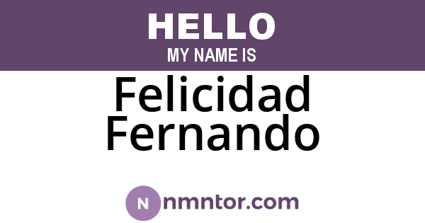 Felicidad Fernando