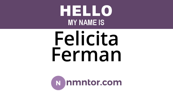 Felicita Ferman