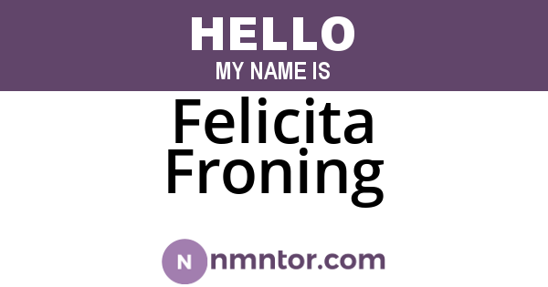 Felicita Froning