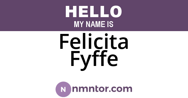 Felicita Fyffe