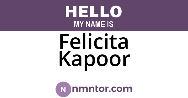 Felicita Kapoor