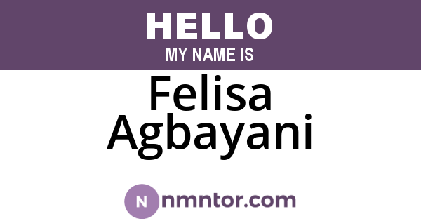 Felisa Agbayani