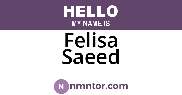 Felisa Saeed