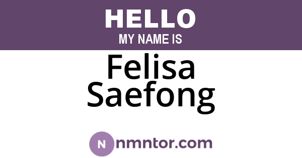 Felisa Saefong