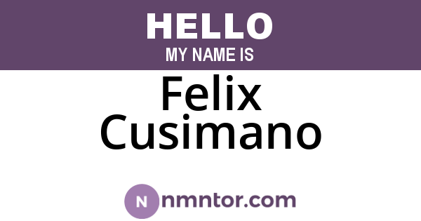 Felix Cusimano