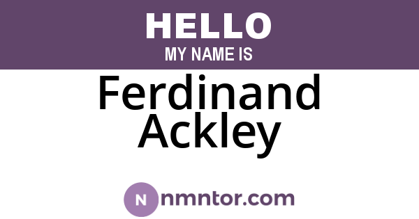 Ferdinand Ackley