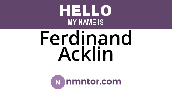 Ferdinand Acklin