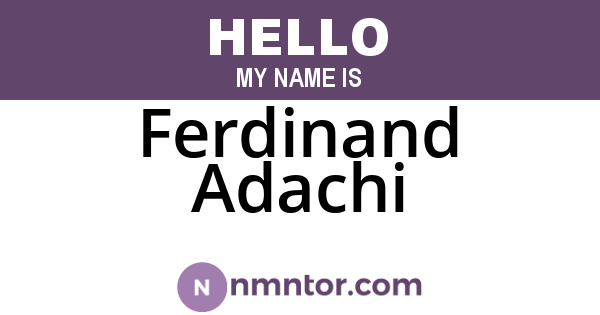 Ferdinand Adachi