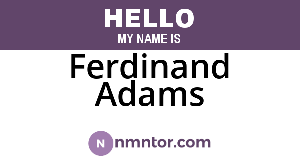 Ferdinand Adams