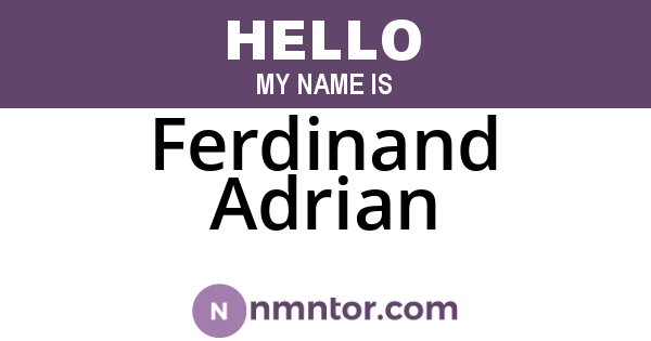 Ferdinand Adrian