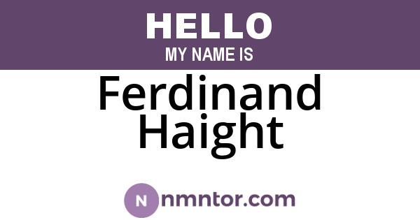 Ferdinand Haight
