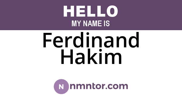 Ferdinand Hakim