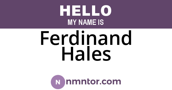 Ferdinand Hales