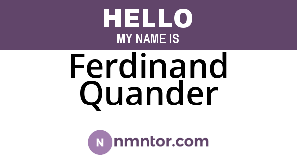 Ferdinand Quander