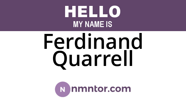 Ferdinand Quarrell
