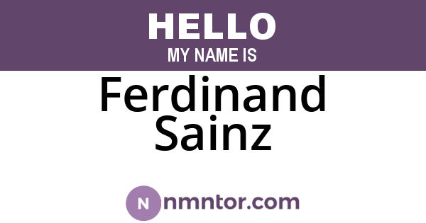 Ferdinand Sainz