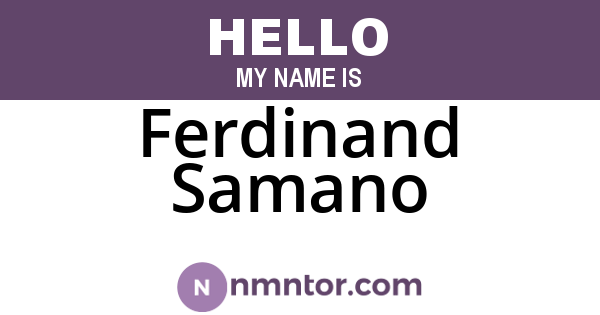 Ferdinand Samano