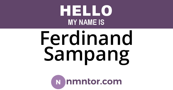 Ferdinand Sampang