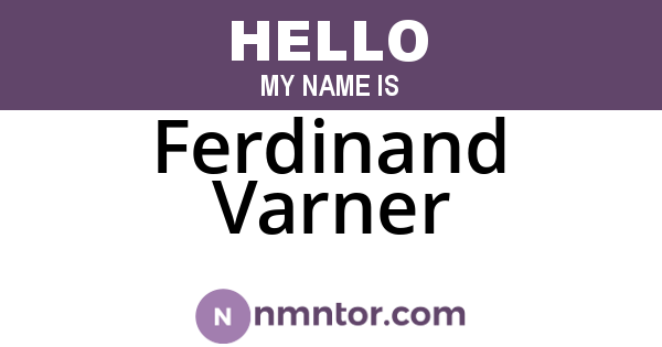 Ferdinand Varner