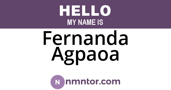Fernanda Agpaoa