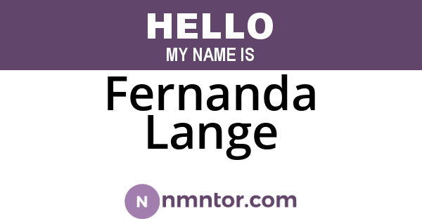 Fernanda Lange