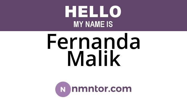 Fernanda Malik