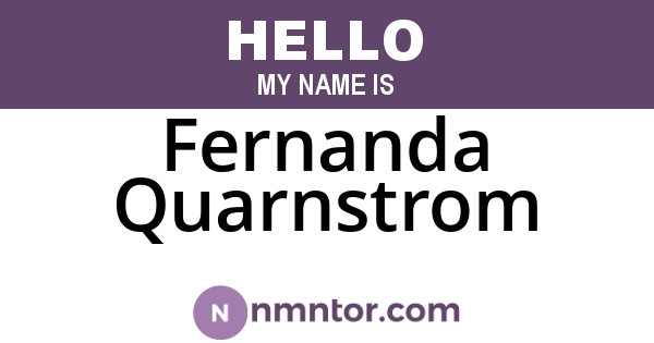 Fernanda Quarnstrom