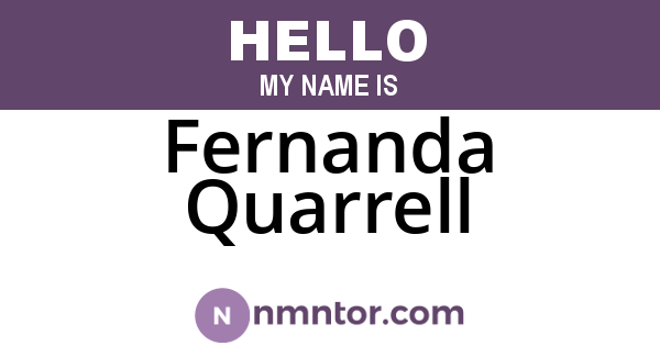 Fernanda Quarrell