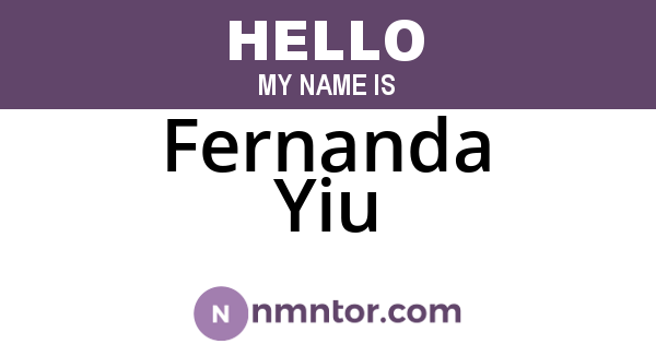 Fernanda Yiu