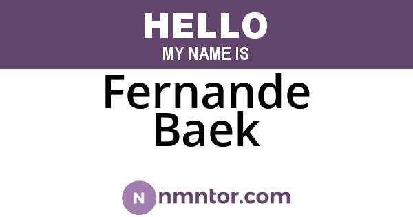 Fernande Baek