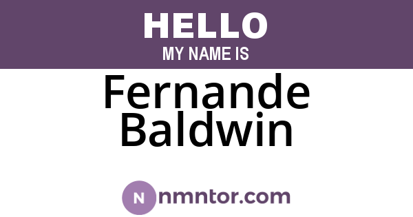 Fernande Baldwin