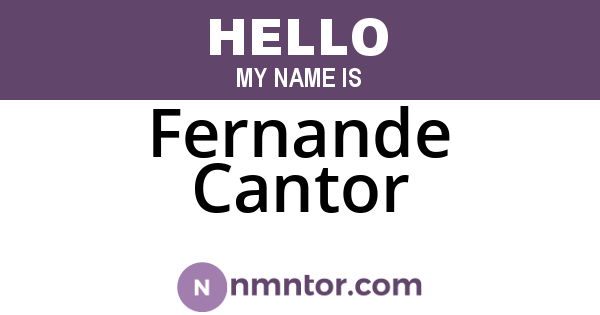 Fernande Cantor