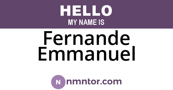 Fernande Emmanuel
