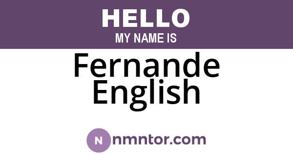 Fernande English