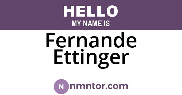Fernande Ettinger