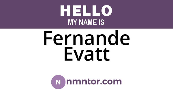 Fernande Evatt